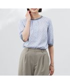 【ジェイ プレス/J.PRESS】の【洗える】ジオメトリックプリント ブラウス サックス系|ID: prp329100004484354 ipo3291000000032651875