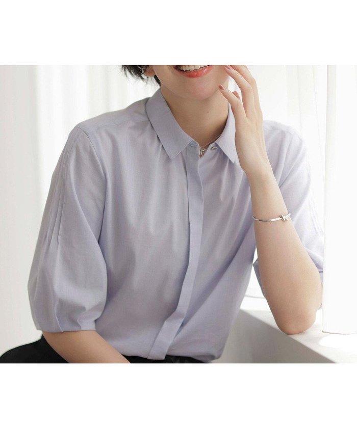 【ジェイ プレス/J.PRESS】の【洗える】ラミーポプリン シャツ ブラウス インテリア・キッズ・メンズ・レディースファッション・服の通販 founy(ファニー) https://founy.com/ ファッション Fashion レディースファッション Fashion for Women トップス・カットソー Cut & Sew Tops シャツ・ブラウス・オフィスカジュアル Elegant Blouses & Button-Ups 春 Spring 洗える Machine Washable ギャザー Gathered, Ruffled シンプル Simple, Minimal バランス Balance, Style Balance S/S・春夏 SS, Spring/Summer, Warm Season 夏 Summer エレガント 上品 Elegant |ID: prp329100004484363 ipo3291000000032638816