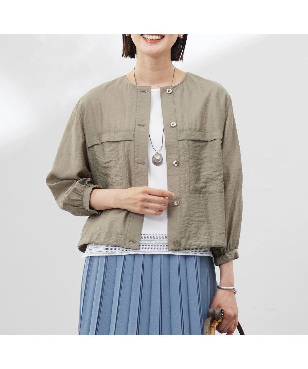 【ジェイ プレス/J.PRESS】の【洗える】Sheer Vis リネン ノーカラー ブルゾン インテリア・キッズ・メンズ・レディースファッション・服の通販 founy(ファニー) ファッション Fashion レディースファッション Fashion for Women アウター Coat / Outerwear Collection レディースジャケット・軽アウター Jackets ブルゾンジャケット・スポーティアウター Blouson Jackets 春 Spring 洗える Machine Washable ギャザー Gathered, Ruffled ショート Short, Short Length ジャケット Jacket, Outerwear トレンド Trend, Trending Now ドローストリング Drawstring, Pull Cord パッチ Patch, Appliqué ブルゾン Blouson, Bomber Jacket ポケット Pocket, Pocket Detail リネン Linen, Linen Fabric S/S・春夏 SS, Spring/Summer, Warm Season 夏 Summer エレガント 上品 Elegant モカカーキ系|ID: prp329100004484381 ipo3291000000033577268