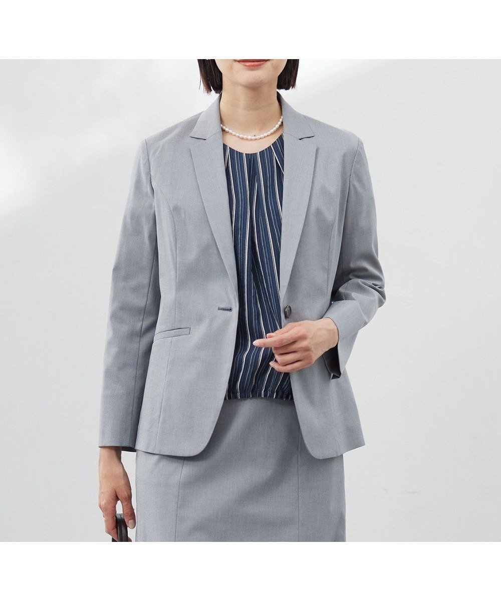 【ジェイ プレス/J.PRESS】の【セットアップ対応・洗える・撥水】コットンFITTY テーラード ジャケット インテリア・キッズ・メンズ・レディースファッション・服の通販 founy(ファニー) 　ファッション　Fashion　レディースファッション　Fashion for Women　アウター　Coat / Outerwear Collection　レディースジャケット・軽アウター　Jackets　テーラードジャケット / 通勤・きれいめスタイル　Tailored Jackets & Blazers　インナー　Innerwear　ウォッシャブル　Machine Washable　春　Spring　洗える　Machine Washable　カッティング　Cutting Detail　ジャケット　Jacket, Outerwear　セットアップ　Set-Up, Coordinated Outfit　テーラード　Tailored, Tailored Fit　定番　Standard, Basic Item　人気　Popular, Best Seller　長袖　Long Sleeve, Full Sleeve　ベーシック　Basic, Essential　S/S・春夏　SS, Spring/Summer, Warm Season　夏　Summer　エレガント 上品　Elegant　グレー系|ID: prp329100004484386 ipo3291000000033567593