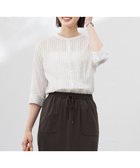 【ジェイ プレス/J.PRESS】の【洗える】シアーピンストライプ ブラウスライク カットソー オフ×ダークブラウン系|ID: prp329100004484411 ipo3291000000032763325