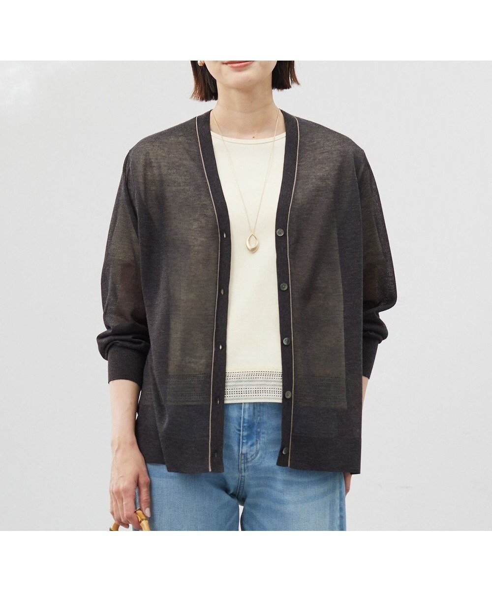 【ジェイ プレス/J.PRESS】の【WEB限定カラーあり・洗える】Vis/Peスパーク ニット カーディガン インテリア・キッズ・メンズ・レディースファッション・服の通販 founy(ファニー) 　ファッション　Fashion　レディースファッション　Fashion for Women　トップス・カットソー　Cut & Sew Tops　ニット　Knit Tops & Sweaters　カーディガン・羽織り　Layered Style Cardigans　カーディガン　Cardigan, Knitwear　シンプル　Simple, Minimal　ドレープ　Drape, Draping Fabric　エレガント 上品　Elegant　夏　Summer　春　Spring　S/S・春夏　SS, Spring/Summer, Warm Season　洗える　Machine Washable　【WEB限定】ダークブラウン系|ID: prp329100004484419 ipo3291000000032638484