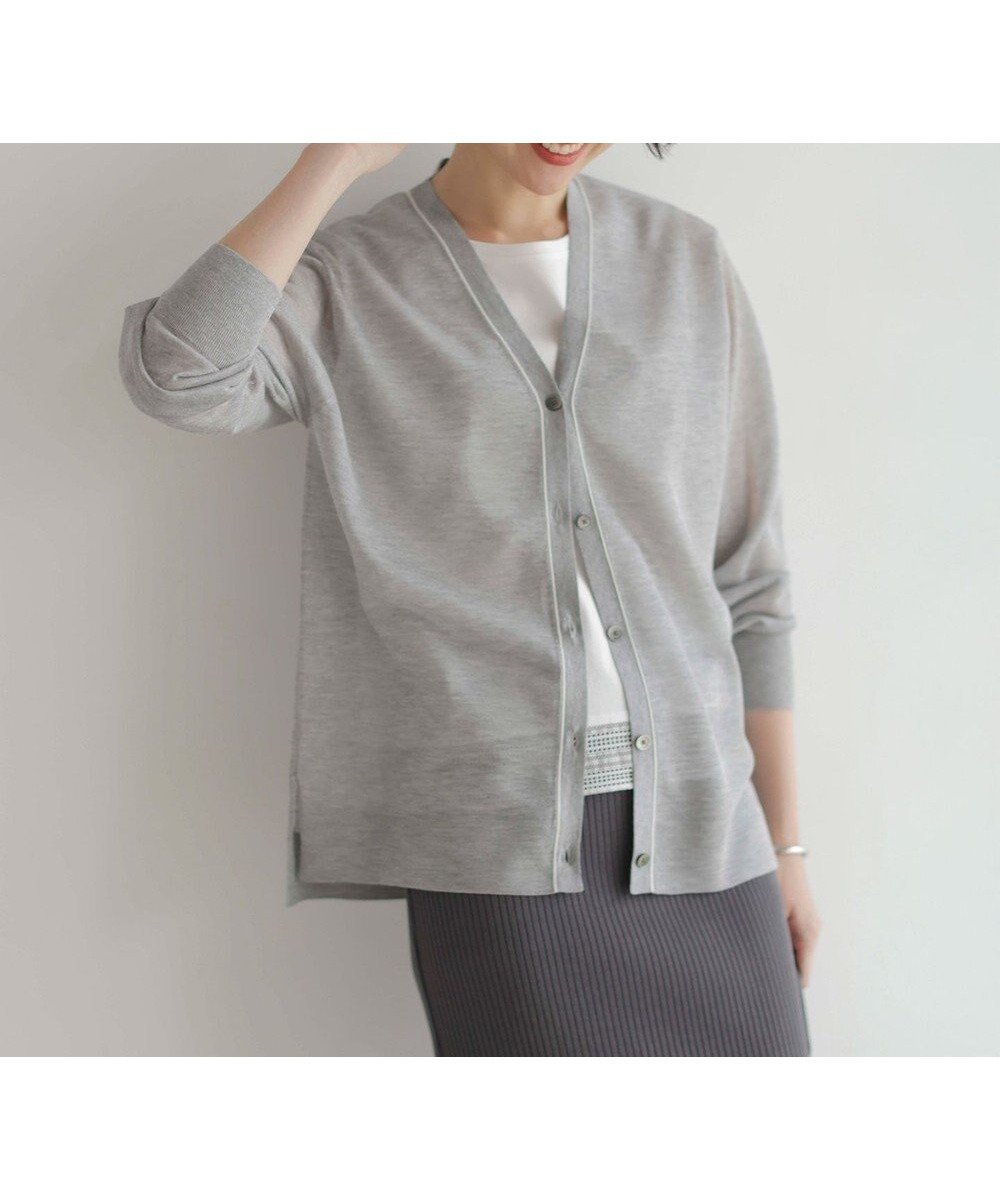 【ジェイ プレス/J.PRESS】の【WEB限定カラーあり・洗える】Vis/Peスパーク ニット カーディガン インテリア・キッズ・メンズ・レディースファッション・服の通販 founy(ファニー) ファッション Fashion レディースファッション Fashion for Women トップス・カットソー Cut & Sew Tops ニット Knit Tops & Sweaters カーディガン・羽織り Layered Style Cardigans カーディガン Cardigan, Knitwear シンプル Simple, Minimal ドレープ Drape, Draping Fabric エレガント 上品 Elegant 夏 Summer 春 Spring S/S・春夏 SS, Spring/Summer, Warm Season 洗える Machine Washable グレー系|ID: prp329100004484419 ipo3291000000033650160