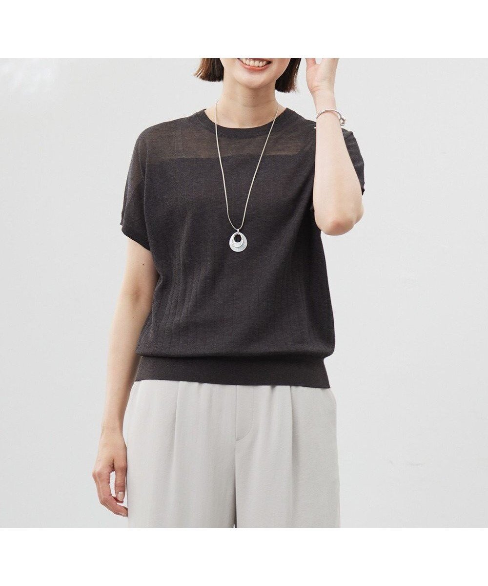 【ジェイ プレス/J.PRESS】の【WEB限定カラーあり・洗える】Vis/Peスパーク ストライプ ニット インテリア・キッズ・メンズ・レディースファッション・服の通販 founy(ファニー) 　ファッション　Fashion　レディースファッション　Fashion for Women　トップス・カットソー　Cut & Sew Tops　ニット　Knit Tops & Sweaters　アンサンブル　Ensemble Set　春　Spring　洗える　Machine Washable　カーディガン　Cardigan, Knitwear　切替　Switching, Contrast Panel　シンプル　Simple, Minimal　ストライプ　Stripe, Striped Pattern　セーター　Sweater, Knitwear　ドレープ　Drape, Draping Fabric　ベーシック　Basic, Essential　S/S・春夏　SS, Spring/Summer, Warm Season　夏　Summer　エレガント 上品　Elegant　ダークブラウン系|ID: prp329100004484420 ipo3291000000033463601