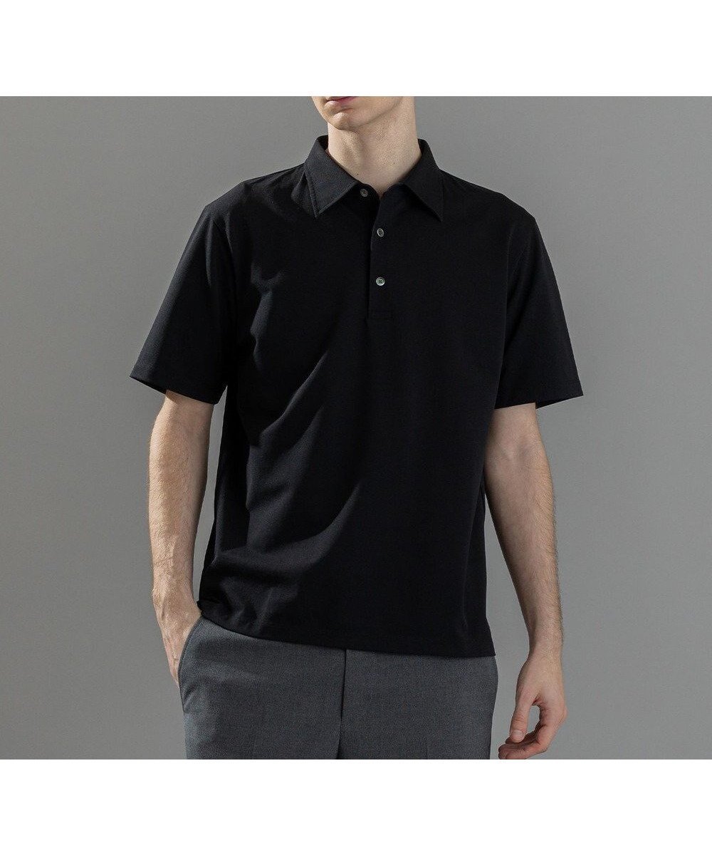 【ジョゼフ オム/JOSEPH HOMME / MEN】の新素材【ビジネスに使える】クリアコットンカノコ ポロシャツ インテリア・キッズ・メンズ・レディースファッション・服の通販 founy(ファニー) 　ファッション　Fashion　メンズファッション　MEN　トップス・カットソー　Tops/Tshirt/Men　シャツ　Shirts　ポロシャツ　Polo Shirts　コンパクト　Compact　シンプル　Simple　ジャケット　Jacket　ジャージー　Jersey　スリット　Slit　ビジネス 仕事 通勤　Business　フロント　Front　ポケット　Pocket　ポロシャツ　Polo Shirt　半袖　Short Sleeve　夏　Summer　春　Spring　S/S・春夏　Ss・Spring/Summer　ブラック系|ID: prp329100004485323 ipo3291000000031987934