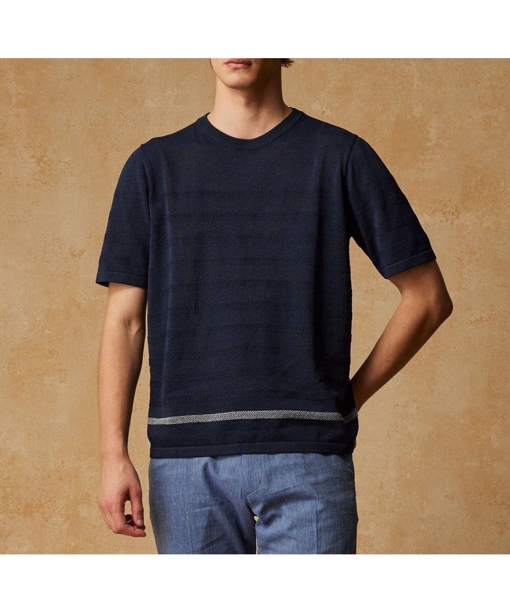 【ジョセフ アブード/JOSEPH ABBOUD / MEN】の【エコ素材/軽量/通気性/速乾性】ペーパーヤーンニット Tシャツ インテリア・キッズ・メンズ・レディースファッション・服の通販 founy(ファニー) 　ファッション　Fashion　メンズファッション　Men's Style Online　トップス・カットソー　Tops/Tshirt/Men　ニット　Knit Tops　シャツ　Shirts　セーター　Sweater　エレガント 上品　Elegant　夏　Summer　春　Spring　S/S・春夏　Ss・Spring/Summer　軽量　Lightweight　ネイビー系|ID: prp329100004485332 ipo3291000000032537303