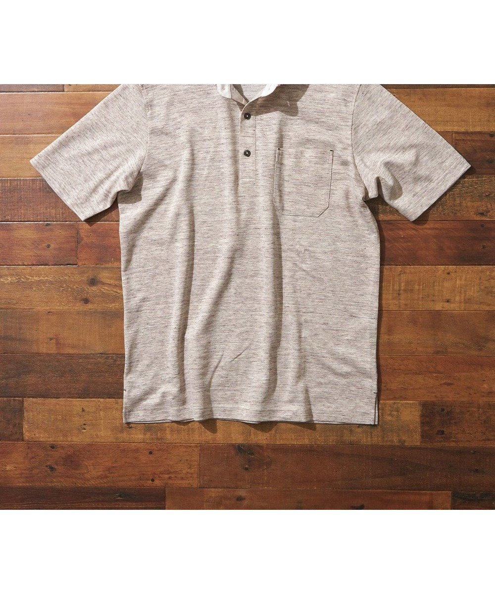【ジョセフ アブード/JOSEPH ABBOUD / MEN】の【リネン素材/吸水速乾/日本素材】リネンハニカム ダディ ポロシャツ インテリア・キッズ・メンズ・レディースファッション・服の通販 founy(ファニー) 　ファッション　Fashion　メンズファッション　Fashion for Men　トップス・カットソー　Cut & Sew Tops　メンズシャツ　Shirts　ポロシャツ / きれいめカジュアルスタイル　Polo Shirts　春　Spring　今季　This Season, Current Season　吸水　Absorbent, Quick-Dry　スキッパー　Skipper, Open Collar　人気　Popular, Best Seller　フランス　France, French　ポロシャツ　Polo Shirt, Collared Tee　メランジ　Melange, Mixed Yarn　リネン　Linen, Linen Fabric　S/S・春夏　SS, Spring/Summer, Warm Season　夏　Summer　ギフト プレゼント　Gift / Present　ベージュ×ストライプ|ID: prp329100004485333 ipo3291000000033204259
