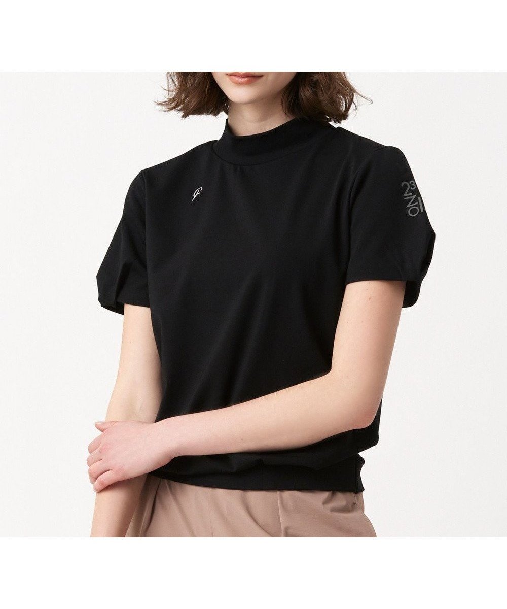【23区 ゴルフ/NIJYUSANKU GOLF】の【23Fondation/WOMEN】【UVケア】モックネックシャツ インテリア・キッズ・メンズ・レディースファッション・服の通販 founy(ファニー) 　ファッション　Fashion　レディースファッション　WOMEN　トップス・カットソー　Tops/Tshirt　シャツ/ブラウス　Shirts/Blouses　ロング / Tシャツ　T-Shirts　カットソー　Cut and Sewn　春　Spring　カットソー　Cut And Sew　今季　This Season　切替　Switching　スポーティ　Sporty　バランス　Balance　ブラウジング　Browsing　S/S・春夏　Ss・Spring/Summer　夏　Summer　ブラック系|ID: prp329100004485365 ipo3291000000031964419