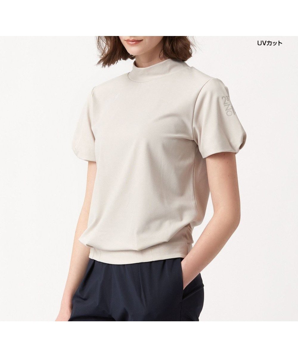 【23区 ゴルフ/NIJYUSANKU GOLF】の【23Fondation/WOMEN】【UVケア】モックネックシャツ インテリア・キッズ・メンズ・レディースファッション・服の通販 founy(ファニー) 　ファッション　Fashion　レディースファッション　WOMEN　トップス・カットソー　Tops/Tshirt　シャツ/ブラウス　Shirts/Blouses　ロング / Tシャツ　T-Shirts　カットソー　Cut and Sewn　春　Spring　カットソー　Cut And Sew　今季　This Season　切替　Switching　スポーティ　Sporty　バランス　Balance　ブラウジング　Browsing　S/S・春夏　Ss・Spring/Summer　夏　Summer　ベージュ系|ID: prp329100004485365 ipo3291000000031964421