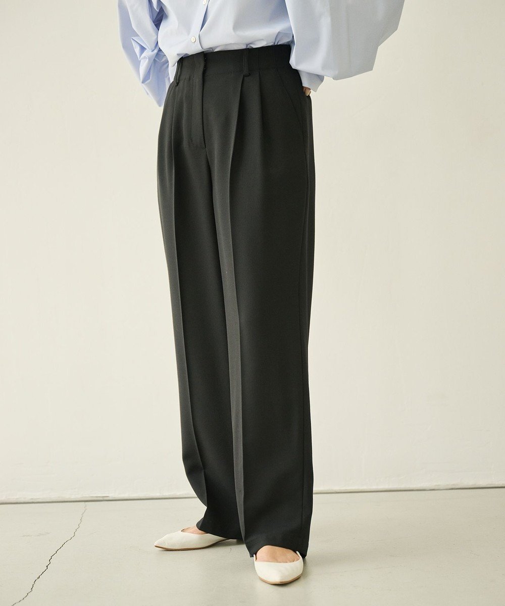 【ハッシュニュアンス/#Newans】の〈春名亜美さんコラボ〉2タックセンタープレスパンツ インテリア・キッズ・メンズ・レディースファッション・服の通販 founy(ファニー) 　ファッション　Fashion　レディースファッション　Fashion for Women　パンツ　Pants & Trousers　春　Spring　コラボ　Collaboration, Collab　センター　Center, Center Line　バランス　Balance, Style Balance　冬　Winter / This Winter　A/W・秋冬　Autumn/Winter　S/S・春夏　SS, Spring/Summer, Warm Season　夏　Summer　ブラック|ID: prp329100004485393 ipo3291000000033076746