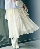 【23区/NIJYUSANKU】の【Oggi4月号掲載/洗える】シアーツイル ティアードスカート アイボリー系|ID: prp329100004485422 ipo3291000000031963344