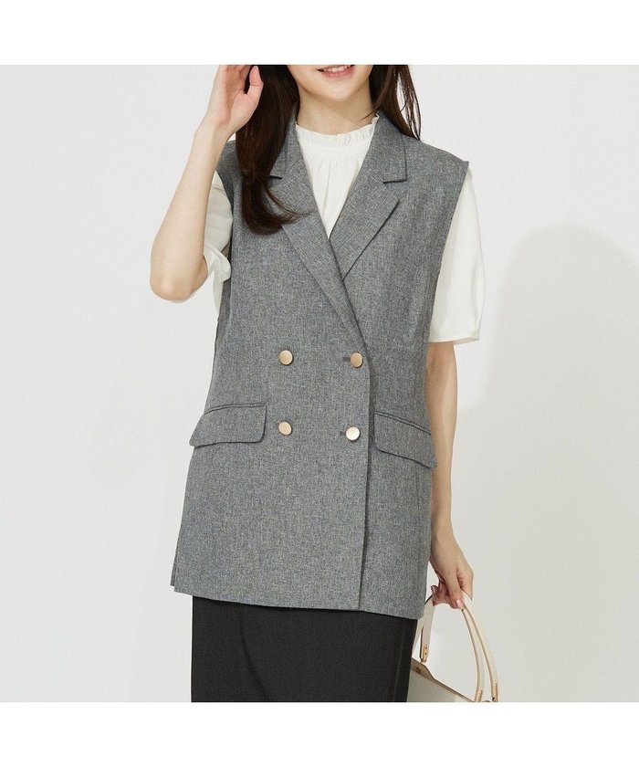 【エニィ スィス/any SiS】の【洗える】ツイード ジレ インテリア・キッズ・メンズ・レディースファッション・服の通販 founy(ファニー) https://founy.com/ ファッション Fashion レディースファッション Fashion for Women アウター Coat / Outerwear Collection レディースジャケット・軽アウター Jackets クラシカル Classical, Vintage-Inspired ジャケット Jacket, Outerwear スリット Slit, Slit Detail ダブル Double, Double-Breasted ツイード Twill, Twill Weave メランジ Melange, Mixed Yarn 夏 Summer 洗える Machine Washable A/W・秋冬 Autumn/Winter |ID: prp329100004485468 ipo3291000000033683046