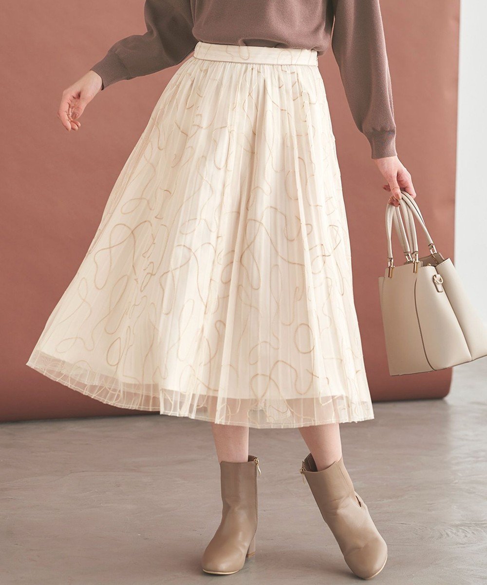 【エニィ スィス/any SiS】のラインアートプリーツ スカート 人気、トレンドファッション・服の通販 founy(ファニー) 　ファッション　Fashion　レディースファッション　WOMEN　スカート　Skirt　プリーツスカート　Pleated Skirts　サテン　Satin　チュール　Tulle　プリーツ　Pleats　ミドル　Middle　夏　Summer　春　Spring　S/S・春夏　Ss・Spring/Summer　楽ちん　Easy　無地　Plain Color　 other-1|ID: prp329100004485494 ipo3291000000031972673