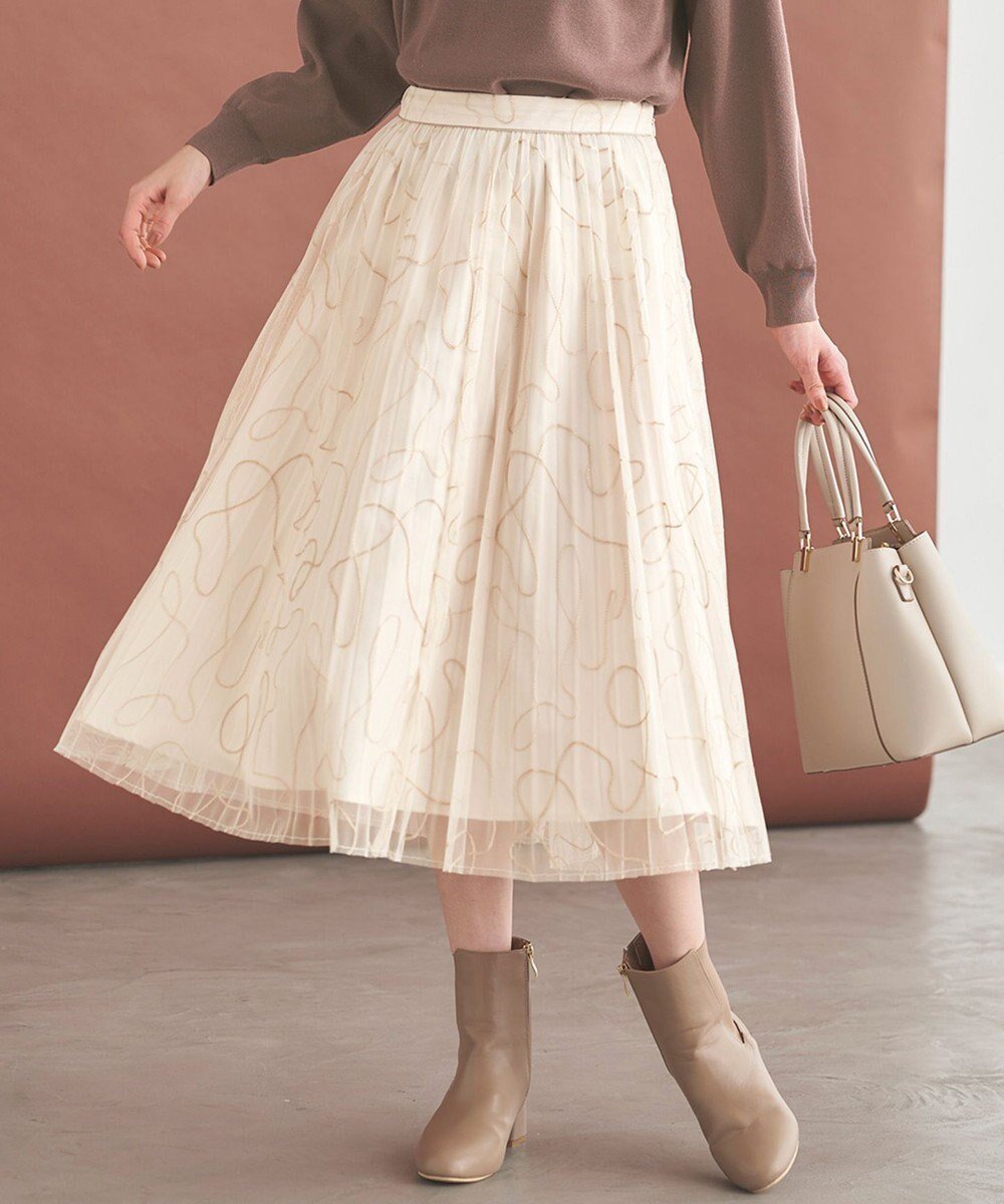 【エニィ スィス/any SiS】のラインアートプリーツ スカート 人気、トレンドファッション・服の通販 founy(ファニー) 　ファッション　Fashion　レディースファッション　Fashion for Women　スカート　Skirts　プリーツスカート / 上品フェミニンスタイル　Pleated Skirts　サテン　Satin, Glossy Fabric　チュール　Tulip, Tulip Motif　プリーツ　Pleats, Pleated　ミドル　Middle Length, Mid Height　夏　Summer　春　Spring　S/S・春夏　SS, Spring/Summer, Warm Season　楽ちん　Easy Fit, Comfortable　無地　Plain, Solid Color　 other-1|ID: prp329100004485494 ipo3291000000032696588