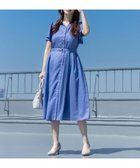 【エニィ スィス/any SiS】の【接触冷感・UVカット・速乾】スムージーポリエステル シャツワンピース ブルー|ID: prp329100004485901 ipo3291000000034295528