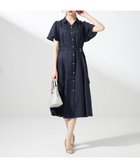 【エニィ スィス/any SiS】の【接触冷感・UVカット・速乾】スムージーポリエステル シャツワンピース ネイビー|ID: prp329100004485901 ipo3291000000034295529