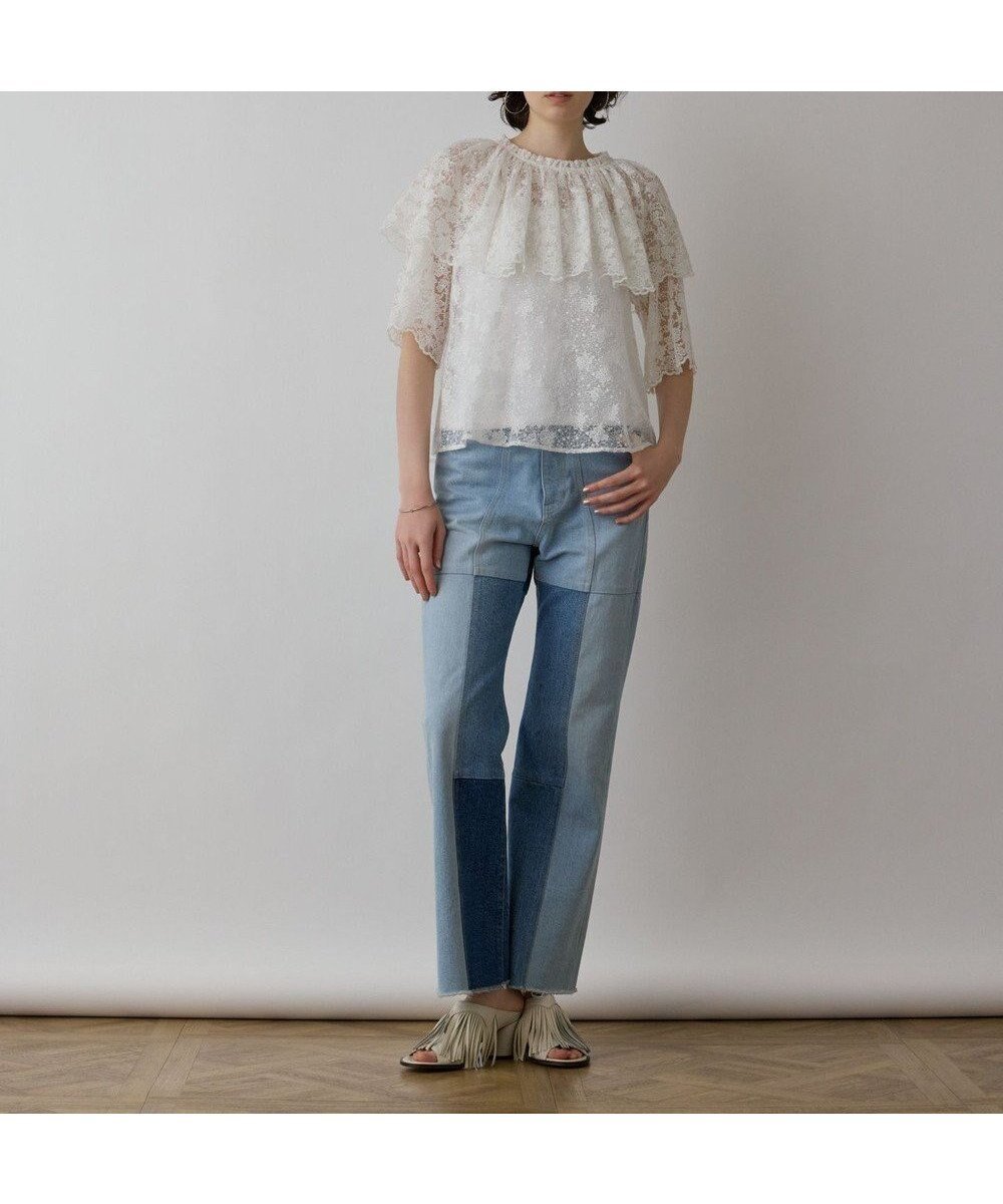 【グレース コンチネンタル/GRACE CONTINENTAL】のパッチワークデニムパンツ インテリア・キッズ・メンズ・レディースファッション・服の通販 founy(ファニー) 　ファッション　Fashion　レディースファッション　Fashion for Women　パンツ　Pants & Trousers　デニムパンツ・ジーンズ・美脚デニム　Denim Jeans & Pants　ストレッチ　Stretch, Stretchy Fabric　デニム　Denim, Jeans Material　トレンド　Trend, Trending Now　フレア　Flare, Flared　夏　Summer　春　Spring　S/S・春夏　SS, Spring/Summer, Warm Season　ブルー|ID: prp329100004485909 ipo3291000000033552265