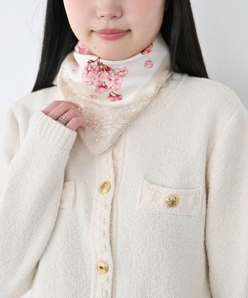 【マルカオリジナル/Marca originals】の【伝統横濱スカーフ】さくら緋桜 大判 シルクツイル スカーフ インテリア・キッズ・メンズ・レディースファッション・服の通販 founy(ファニー) 　ファッション　Fashion　レディースファッション　Ladies' Fashion Online　シルク　Silk　スカーフ　Scarf　ストール　Stall　ドレープ　Drape　定番　Standard　ハンカチ　Handkerchief　バンダナ　Bandana　プリント　Print　モチーフ　Motif　ベージュ|ID: prp329100004485926 ipo3291000000032598439