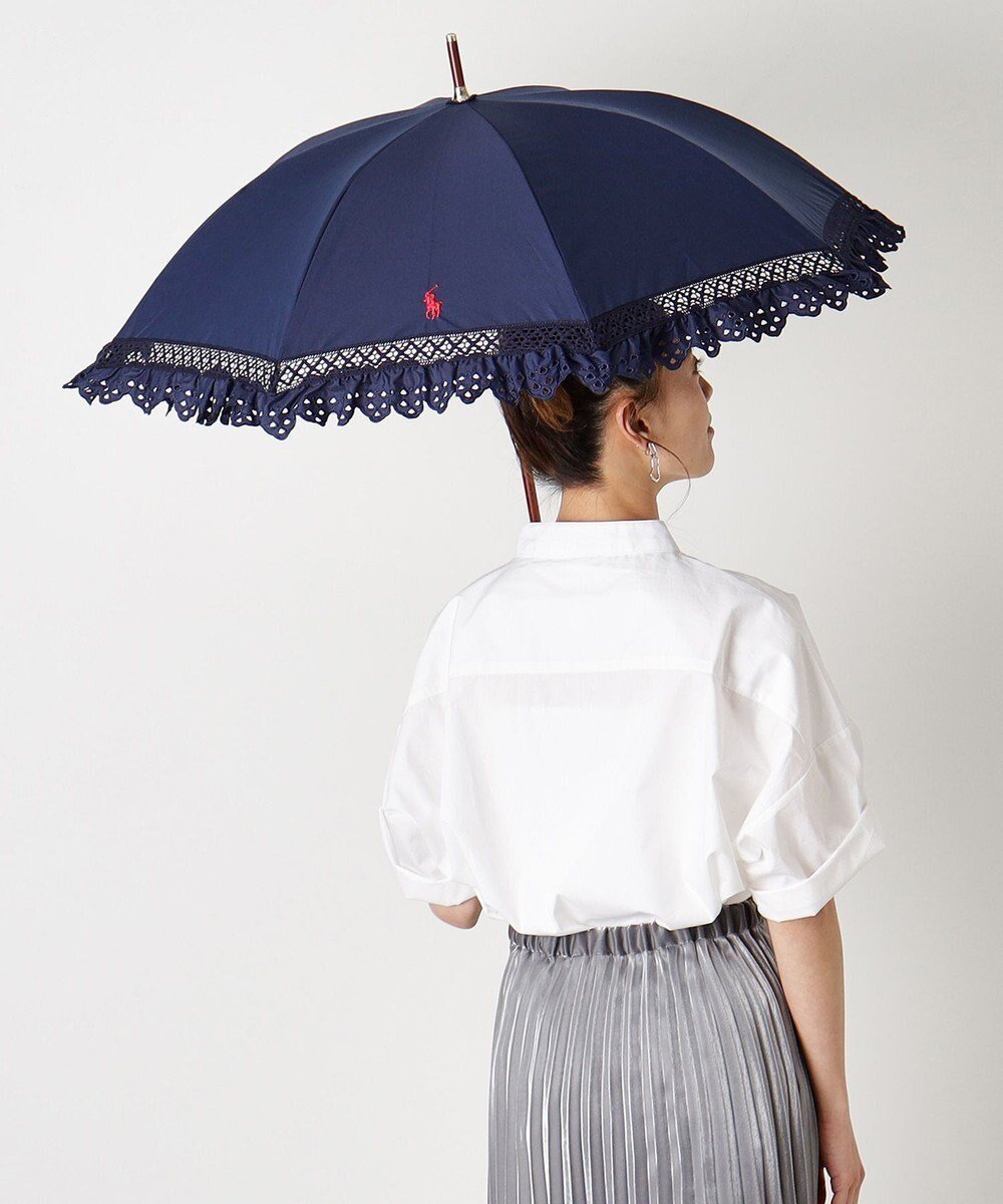 【ムーンバット/MOONBAT】の【遮光/晴雨兼用日傘】ポロ ラルフ ローレン POLO RALPH LAUREN エンブフリル インテリア・キッズ・メンズ・レディースファッション・服の通販 founy(ファニー) 　ファッション　Fashion　レディースファッション　WOMEN　傘 / レイングッズ　Umbrellas/Rainwear　アイビー　Ivy　傘　Umbrella　スカラップ　Scalloped　トレンド　Trend　ニューヨーク　New York　フリル　Frills　日傘　Parasol　レース　Race　NEW・新作・新着・新入荷　New Arrivals　おすすめ　Recommend　ディープブルー|ID: prp329100004485927 ipo3291000000031622324