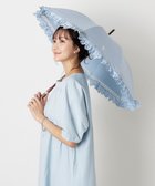 【ムーンバット/MOONBAT】の【遮光/晴雨兼用日傘】POLO RALPH LAUREN(ポロ ラルフローレン) エンブフリル 長傘 遮熱 UV スカイブルー|ID: prp329100004485927 ipo3291000000032258919
