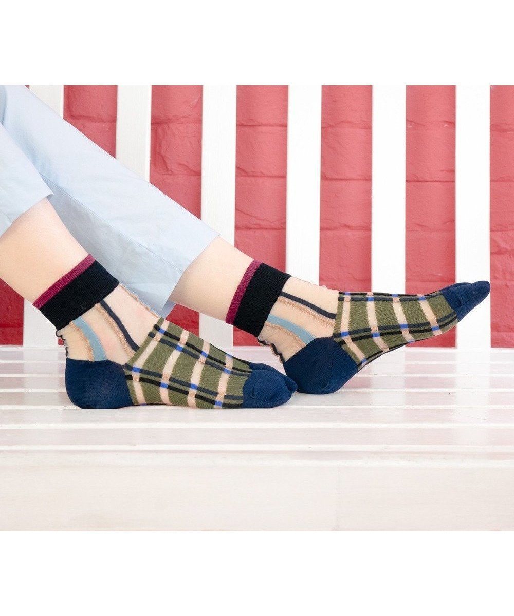 【コキュウ/COQ】の【23～25cm】multiple check ソックス インテリア・キッズ・メンズ・レディースファッション・服の通販 founy(ファニー) 　ファッション　Fashion　レディースファッション　WOMEN　ソックス　Socks　レッグウェア　Legwear　カラフル　Colorful　コレクション　Collection　ソックス　Socks　タンブラー　Tumbler　チェック　Check　バランス　Balance　メッシュ　Mesh　モチーフ　Motif　おすすめ　Recommend　犬　Dog　カーキ|ID: prp329100004485937 ipo3291000000032262660