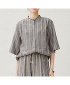 【自由区/JIYU-KU】の【カタログ掲載・セットアップ対応・洗える】リネンビスコースストライプ シャツ セピア系|ID: prp329100004485953 ipo3291000000032188266