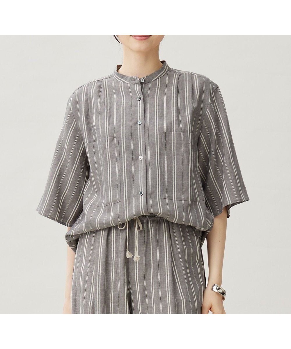【自由区/JIYU-KU】の【カタログ掲載・セットアップ対応・洗える】リネンビスコースストライプ シャツ インテリア・キッズ・メンズ・レディースファッション・服の通販 founy(ファニー) ファッション Fashion レディースファッション Fashion for Women トップス・カットソー Cut & Sew Tops シャツ・ブラウス・オフィスカジュアル Elegant Blouses & Button-Ups セットアップ Matching Sets レディーストップス・ブラウス Tops & Blouses / Assorted Women's Tops ストライプ Stripe, Striped Pattern セットアップ Set-Up, Coordinated Outfit フレンチ French, French Style ポケット Pocket, Pocket Detail リネン Linen, Linen Fabric 夏 Summer 春 Spring S/S・春夏 SS, Spring/Summer, Warm Season 洗える Machine Washable セピア系|ID: prp329100004485953 ipo3291000000033689953