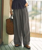 【自由区/JIYU-KU】の【カタログ掲載・セットアップ対応・洗える】リネンビスコースストライプドロスト パンツ セピア系|ID: prp329100004485956 ipo3291000000032369299