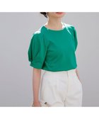 【エニィ スィス/any SiS】の【撥水・汗ジミ防止・UVケア・洗える】スーピマスムース 袖タック Tシャツ グリーン|ID: prp329100004485963 ipo3291000000034295548