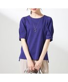 【エニィ スィス/any SiS】の【撥水・汗ジミ防止・UVケア・洗える】スーピマスムース 袖タック Tシャツ ダークブルー|ID: prp329100004485963 ipo3291000000034295551