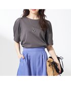 【エニィ スィス/any SiS】の【撥水・汗ジミ防止・UVケア・洗える】スーピマスムース 袖タック Tシャツ スレート|ID: prp329100004485963 ipo3291000000034295554