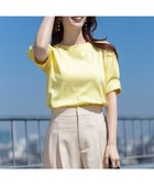 【エニィ スィス/any SiS】の【撥水・汗ジミ防止・UVケア・洗える】スーピマスムース 袖タック Tシャツ イエロー|ID: prp329100004485963 ipo3291000000034640408