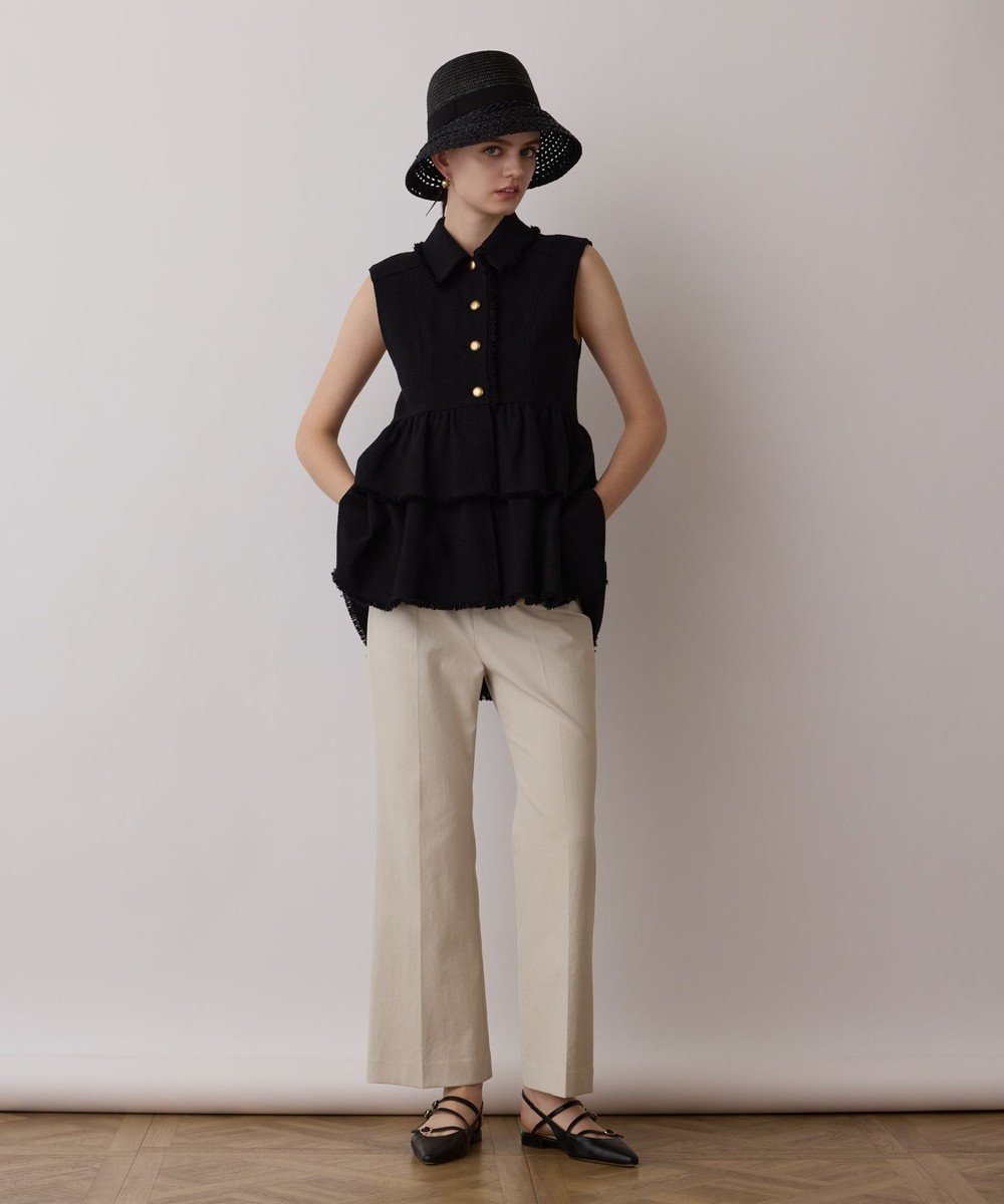 【グレース コンチネンタル/GRACE CONTINENTAL】のツイードフリンジジレ インテリア・キッズ・メンズ・レディースファッション・服の通販 founy(ファニー) 　ファッション　Fashion　レディースファッション　Fashion for Women　アウター　Coat / Outerwear Collection　トップス・カットソー　Cut & Sew Tops　シャツ・ブラウス・オフィスカジュアル　Elegant Blouses & Button-Ups　ベスト&ジレ / 重ね着スタイル　Vests & Gilets　春　Spring　今季　This Season, Current Season　サマー　Summer, Summer Style　ジャケット　Jacket, Outerwear　タンク　Tank Top, Sleeveless Top　ツイード　Twill, Twill Weave　トレンド　Trend, Trending Now　ノースリーブ　Sleeveless, No-Sleeve　フェミニン　Feminine, Girly　フリル　Frill, Ruffle　フリンジ　Fringe, Tassel　ペプラム　Peplum, Flared Hem　マニッシュ　Mannish, Boyish　S/S・春夏　SS, Spring/Summer, Warm Season　おすすめ　Recommended / Our Picks　夏　Summer　ブラック|ID: prp329100004486000 ipo3291000000032745326