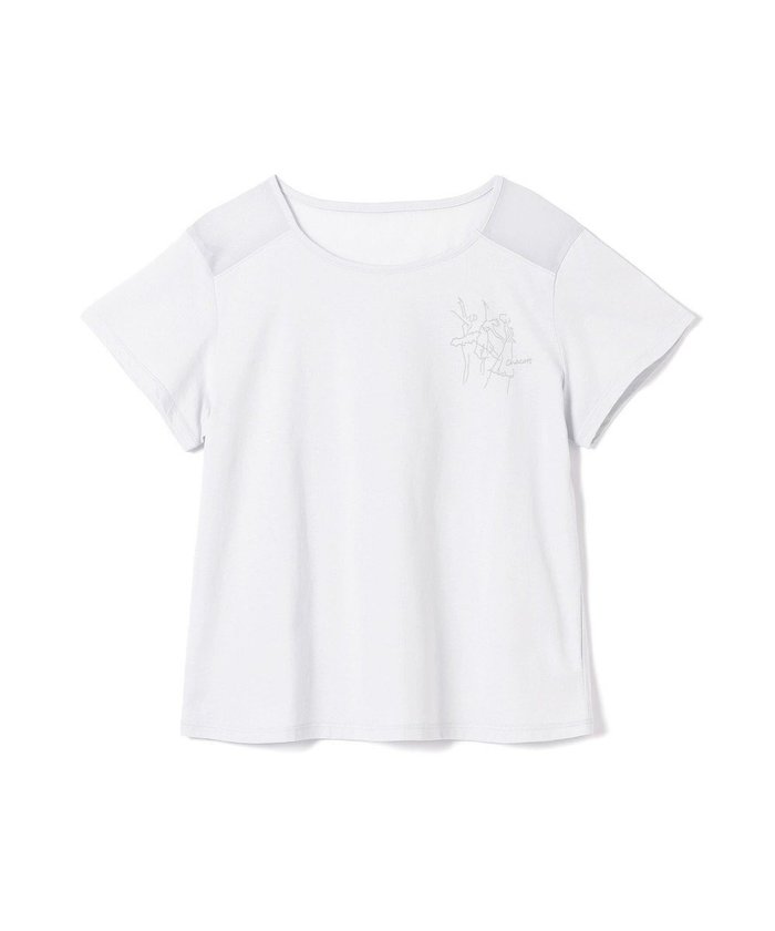 【チャコット/Chacott】のTシャツ インテリア・キッズ・メンズ・レディースファッション・服の通販 founy(ファニー) https://founy.com/ ファッション Fashion レディースファッション Fashion for Women トップス・カットソー Cut & Sew Tops シャツ・ブラウス・オフィスカジュアル Elegant Blouses & Button-Ups ロングTシャツ・Tシャツ Longline T-Shirts & Tees シフォン Chiffon, Lightweight Fabric バランス Balance, Style Balance パープル Purple, Violet プリント Print, Printed Pattern プレミアム Premium, High-End ボックス Boxy, Box Shape モチーフ Motif, Design Theme ヨーク Yoke, Yoke Design エレガント 上品 Elegant |ID: prp329100004486047 ipo3291000000032724316