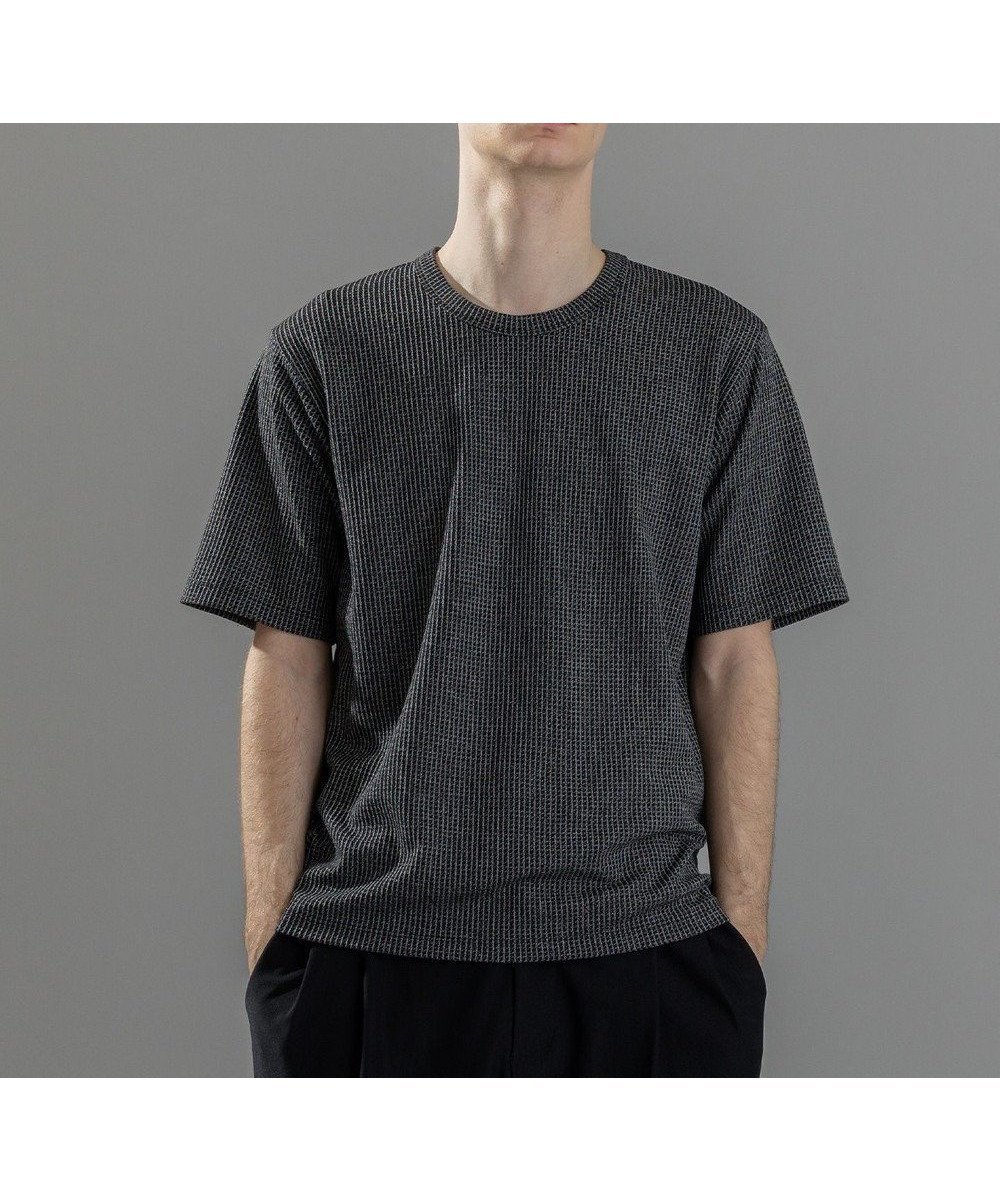 【ジョゼフ オム/JOSEPH HOMME / MEN】の新素材【清涼感】メランジクロスジャージー クルーネックカットソー インテリア・キッズ・メンズ・レディースファッション・服の通販 founy(ファニー) 　ファッション　Fashion　メンズファッション　MEN　トップス・カットソー　Tops/Tshirt/Men　シャツ　Shirts　カットソー　Cut And Sew　ジャージー　Jersey　ストレッチ　Stretch　ベーシック　Basic　リゾート　Resort　ワッフル　Waffle　半袖　Short Sleeve　夏　Summer　春　Spring　S/S・春夏　Ss・Spring/Summer　ブラック系|ID: prp329100004487108 ipo3291000000031902135