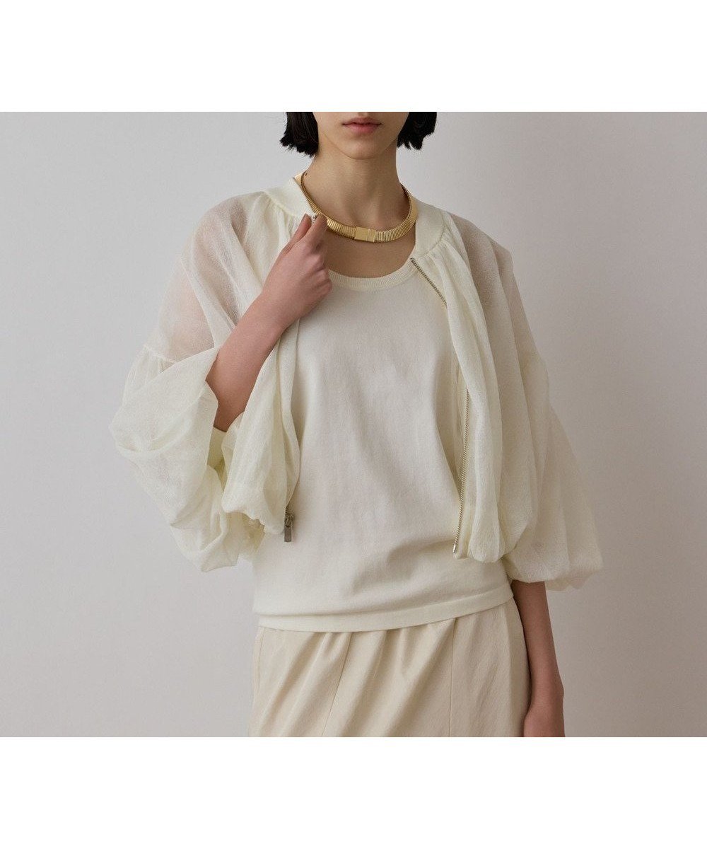 【グレース コンチネンタル/GRACE CONTINENTAL】のシアーニットバルーンジャケット 人気、トレンドファッション・服の通販 founy(ファニー) 　ファッション　Fashion　レディースファッション　WOMEN　アウター　Coat Outerwear　ジャケット　Jackets　ブルゾン　Blouson/Jackets　シアー　Sheer　ジャケット　Jacket　バルーン　Balloon　ブルゾン　Blouson　夏　Summer　春　Spring　S/S・春夏　Ss・Spring/Summer　 other-1|ID: prp329100004487624 ipo3291000000031832009