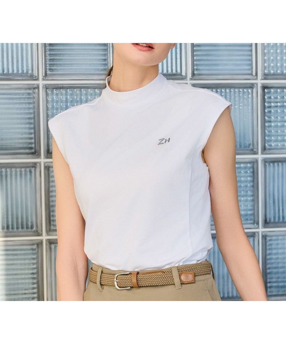 【ゼロハリバートン/ZERO HALLIBURTON】の【吸水速乾・UVケア】 フレンチスリーブモックネックTシャツ ZHG-W5S6b 82981 インテリア・キッズ・メンズ・レディースファッション・服の通販 founy(ファニー) 　ファッション　Fashion　レディースファッション　WOMEN　トップス・カットソー　Tops/Tshirt　シャツ/ブラウス　Shirts/Blouses　ロング / Tシャツ　T-Shirts　カットソー　Cut and Sewn　アウトドア　Outdoor　エレガント 上品　Elegant　春　Spring　カットソー　Cut And Sew　吸水　Water Absorption　スタイリッシュ　Stylish　スポーツ　Sports　スリーブ　Sleeve　パフォーマンス　Performance　フレンチ　French　ランニング　Running　S/S・春夏　Ss・Spring/Summer　再入荷　Restock/Back In Stock/Re Arrival　夏　Summer　ゴルフ　Golf　ホワイト|ID: prp329100004487782 ipo3291000000031831900