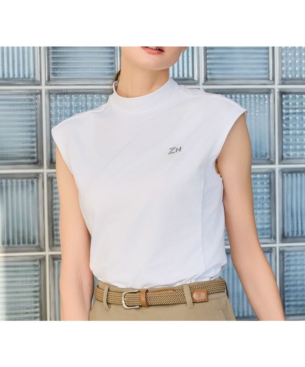 【ゼロハリバートン/ZERO HALLIBURTON】の【吸水速乾・UVケア】 フレンチスリーブモックネックTシャツ ZHG-W5S6b 82981 インテリア・キッズ・メンズ・レディースファッション・服の通販 founy(ファニー) 　ファッション　Fashion　レディースファッション　Ladies' Fashion Online　トップス・カットソー　Tops/Tshirt　シャツ/ブラウス　Shirts/Blouses　ロング / Tシャツ　T-Shirts　カットソー　Cut and Sewn　アウトドア　Outdoor　エレガント 上品　Elegant　春　Spring　カットソー　Cut And Sew　吸水　Water Absorption　スタイリッシュ　Stylish　スポーツ　Sports　スリーブ　Sleeve　パフォーマンス　Performance　フレンチ　French　ランニング　Running　S/S・春夏　Ss・Spring/Summer　再入荷　Restock/Back In Stock/Re Arrival　夏　Summer　ゴルフ　Golf　ホワイト|ID: prp329100004487782 ipo3291000000032688823