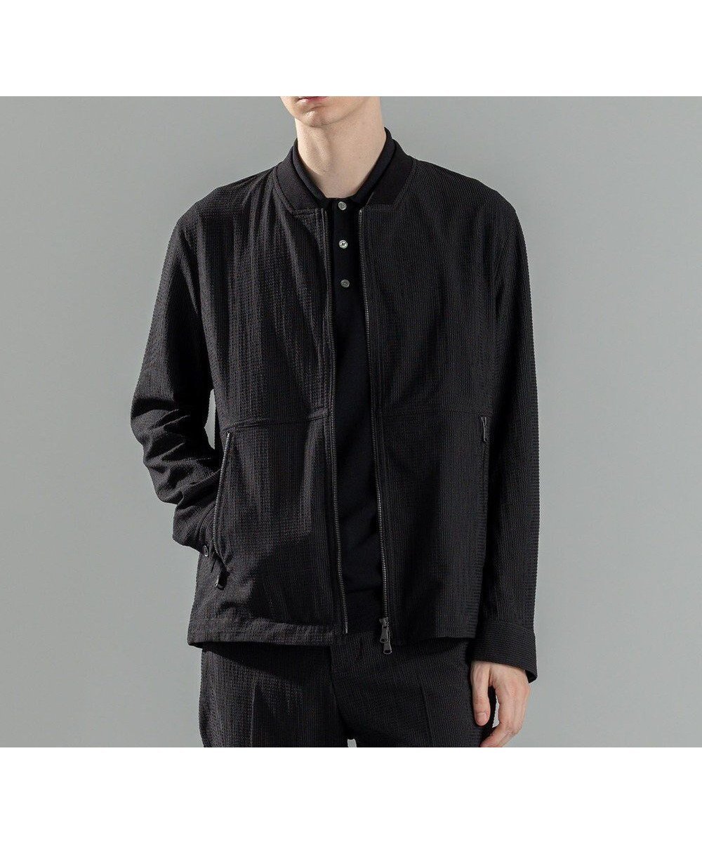 【ジョゼフ オム/JOSEPH HOMME / MEN】の新素材【洗える/速乾性/通気性/ストレッチ】トリコサッカーストレッチ ジップアップブルゾン インテリア・キッズ・メンズ・レディースファッション・服の通販 founy(ファニー) 　ファッション　Fashion　メンズファッション　Men's Style Online　アウター　Coats Outerwear/Men　ブルゾン　Blouson/Jackets　春　Spring　洗える　Washable　カフス　Cuffs　サッカー　Soccer　ジップ　Zip　ジャケット　Jacket　ストレッチ　Stretch　セットアップ　Set Up　ドローコード　Draw Cord　フロント　Front　ブルゾン　Blouson　ポケット　Pocket　S/S・春夏　Ss・Spring/Summer　再入荷　Restock/Back In Stock/Re Arrival　夏　Summer　ブラック系|ID: prp329100004488932 ipo3291000000032616465