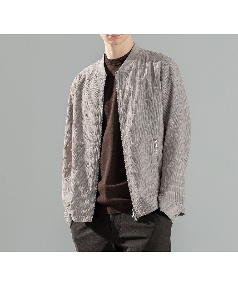 【ジョゼフ オム/JOSEPH HOMME / MEN】の新素材【洗える/速乾性/通気性/ストレッチ】トリコサッカーストレッチ ジップアップブルゾン インテリア・キッズ・メンズ・レディースファッション・服の通販 founy(ファニー) 　ファッション　Fashion　メンズファッション　Men's Style Online　アウター　Coats Outerwear/Men　ブルゾン　Blouson/Jackets　春　Spring　洗える　Washable　カフス　Cuffs　サッカー　Soccer　ジップ　Zip　ジャケット　Jacket　ストレッチ　Stretch　セットアップ　Set Up　ドローコード　Draw Cord　フロント　Front　ブルゾン　Blouson　ポケット　Pocket　S/S・春夏　Ss・Spring/Summer　再入荷　Restock/Back In Stock/Re Arrival　夏　Summer　ライトグレー系|ID: prp329100004488932 ipo3291000000032616467