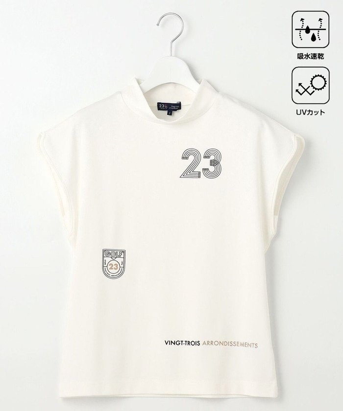 【23区 ゴルフ/NIJYUSANKU GOLF】の【WOMEN】新色追加!【吸水速乾/UVカット】フレンチスリーブロゴモックネック インテリア・キッズ・メンズ・レディースファッション・服の通販 founy(ファニー) https://founy.com/ ファッション Fashion レディースファッション WOMEN トップス・カットソー Tops/Tshirt パーカ Sweats スウェット Sweat なめらか Smooth スウェット Sweat スリット Slit プリント Print 人気 Popularity 吸水 Water Absorption 夏 Summer 春 Spring S/S・春夏 Ss・Spring/Summer |ID: prp329100004488966 ipo3291000000031963172