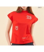 【23区 ゴルフ/NIJYUSANKU GOLF】の【WOMEN】新色追加!【吸水速乾/UVカット】フレンチスリーブロゴモックネック オレンジ系|ID: prp329100004488966 ipo3291000000031963178