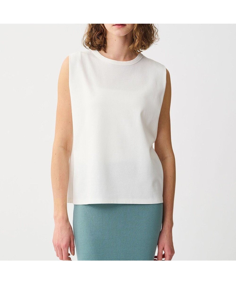 【アンクレイヴ/uncrave】のダブルフェイスジャージー ノースリーブカットソー インテリア・キッズ・メンズ・レディースファッション・服の通販 founy(ファニー) ファッション Fashion レディースファッション Fashion for Women トップス・カットソー Cut & Sew Tops キャミソール&ノースリーブ Camisoles & Sleeveless Tops シャツ・ブラウス・オフィスカジュアル Elegant Blouses & Button-Ups ロングTシャツ・Tシャツ Longline T-Shirts & Tees カットソー・ベーシックTシャツ Cut-and-Sewn Tops / Stretch Tees & Basics 春 Spring カットソー Cut and Sewn Top ショルダー Shoulder, Shoulder Strap シルケット Silket, Silky Cotton スリット Slit, Slit Detail ダブル Double, Double-Breasted 定番 Standard, Basic Item フェイス Face, Facial Design S/S・春夏 SS, Spring/Summer, Warm Season 夏 Summer オフ|ID: prp329100004488993 ipo3291000000033499221