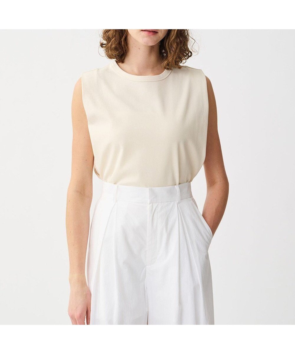 【アンクレイヴ/uncrave】のダブルフェイスジャージー ノースリーブカットソー インテリア・キッズ・メンズ・レディースファッション・服の通販 founy(ファニー) ファッション Fashion レディースファッション Fashion for Women トップス・カットソー Cut & Sew Tops キャミソール&ノースリーブ Camisoles & Sleeveless Tops シャツ・ブラウス・オフィスカジュアル Elegant Blouses & Button-Ups ロングTシャツ・Tシャツ Longline T-Shirts & Tees カットソー・ベーシックTシャツ Cut-and-Sewn Tops / Stretch Tees & Basics 春 Spring カットソー Cut and Sewn Top ショルダー Shoulder, Shoulder Strap シルケット Silket, Silky Cotton スリット Slit, Slit Detail ダブル Double, Double-Breasted 定番 Standard, Basic Item フェイス Face, Facial Design S/S・春夏 SS, Spring/Summer, Warm Season 夏 Summer エクリュ|ID: prp329100004488993 ipo3291000000033499222