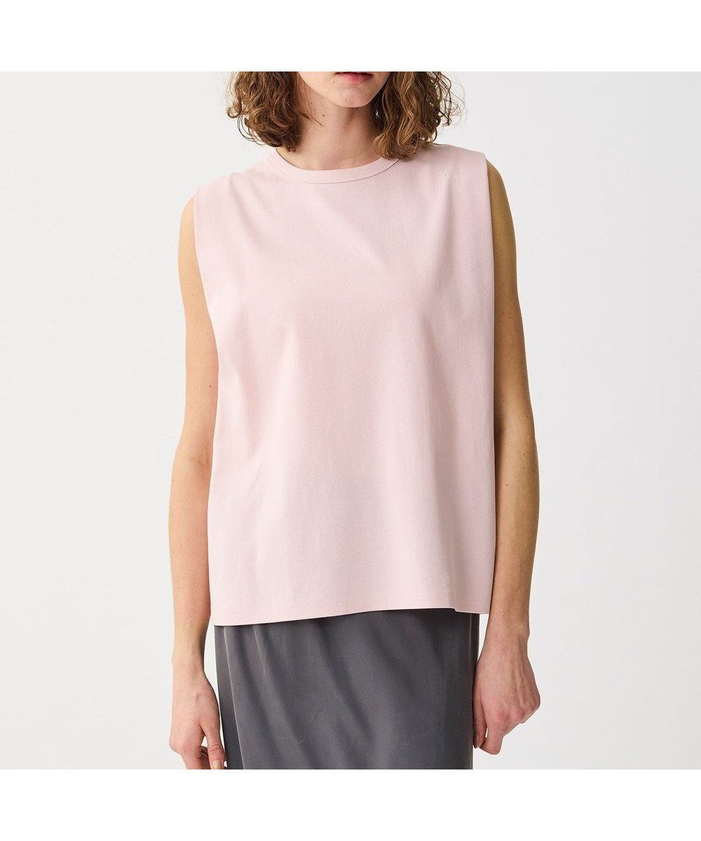 【アンクレイヴ/uncrave】のダブルフェイスジャージー ノースリーブカットソー インテリア・キッズ・メンズ・レディースファッション・服の通販 founy(ファニー) ファッション Fashion レディースファッション Fashion for Women トップス・カットソー Cut & Sew Tops キャミソール&ノースリーブ Camisoles & Sleeveless Tops シャツ・ブラウス・オフィスカジュアル Elegant Blouses & Button-Ups ロングTシャツ・Tシャツ Longline T-Shirts & Tees カットソー・ベーシックTシャツ Cut-and-Sewn Tops / Stretch Tees & Basics 春 Spring カットソー Cut and Sewn Top ショルダー Shoulder, Shoulder Strap シルケット Silket, Silky Cotton スリット Slit, Slit Detail ダブル Double, Double-Breasted 定番 Standard, Basic Item フェイス Face, Facial Design S/S・春夏 SS, Spring/Summer, Warm Season 夏 Summer ピンク|ID: prp329100004488993 ipo3291000000033499223
