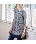 【ティアクラッセ/Tiaclasse】の【洗える】スカラップレースチュニックブラウス グレー×ネイビー|ID: prp329100004488999 ipo3291000000031942241