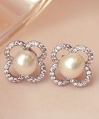 【ティアクラッセ/Tiaclasse】の【金属アレルギー対応】ジルコニアパールフラワーピアス シルバー|ID: prp329100004489021 ipo3291000000031865950
