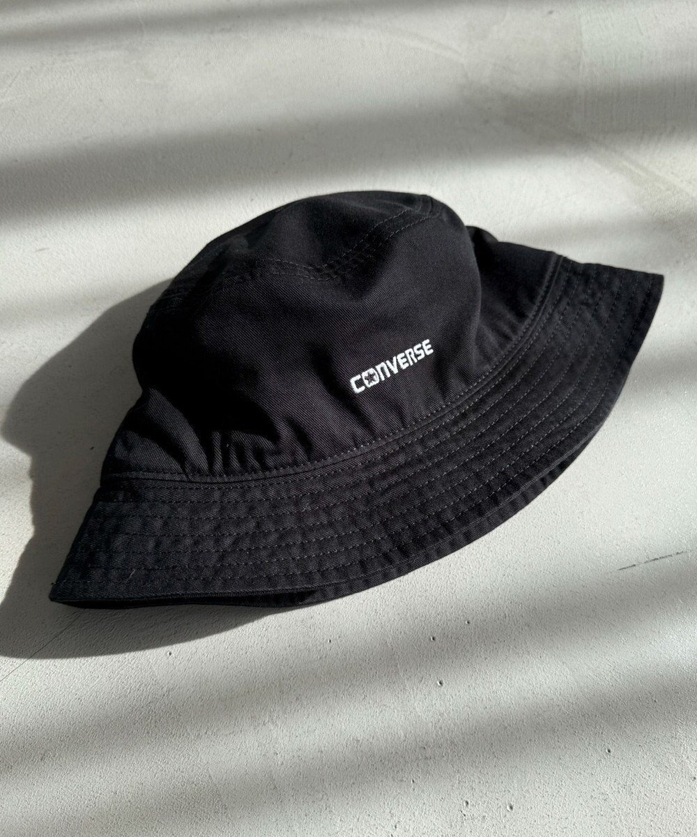 【ウィゴー/WEGO】の【ユニセックス着用ITEM】CONVERSE TWILL NEW LOGO BUCKETHAT インテリア・キッズ・メンズ・レディースファッション・服の通販 founy(ファニー) 　ファッション　Fashion　レディースファッション　Ladies' Fashion Online　帽子　Hats　シューズ　Shoes　シンプル　Simple　スマホ　Smartphone　ツイル　Twill　フロント　Front　帽子　Hat　ラバー　Rubber　ブラック|ID: prp329100004489071 ipo3291000000032597496