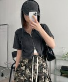 【ウィゴー/WEGO】のリブハンソデジップパーカー スミクロ|ID: prp329100004489076 ipo3291000000031831554
