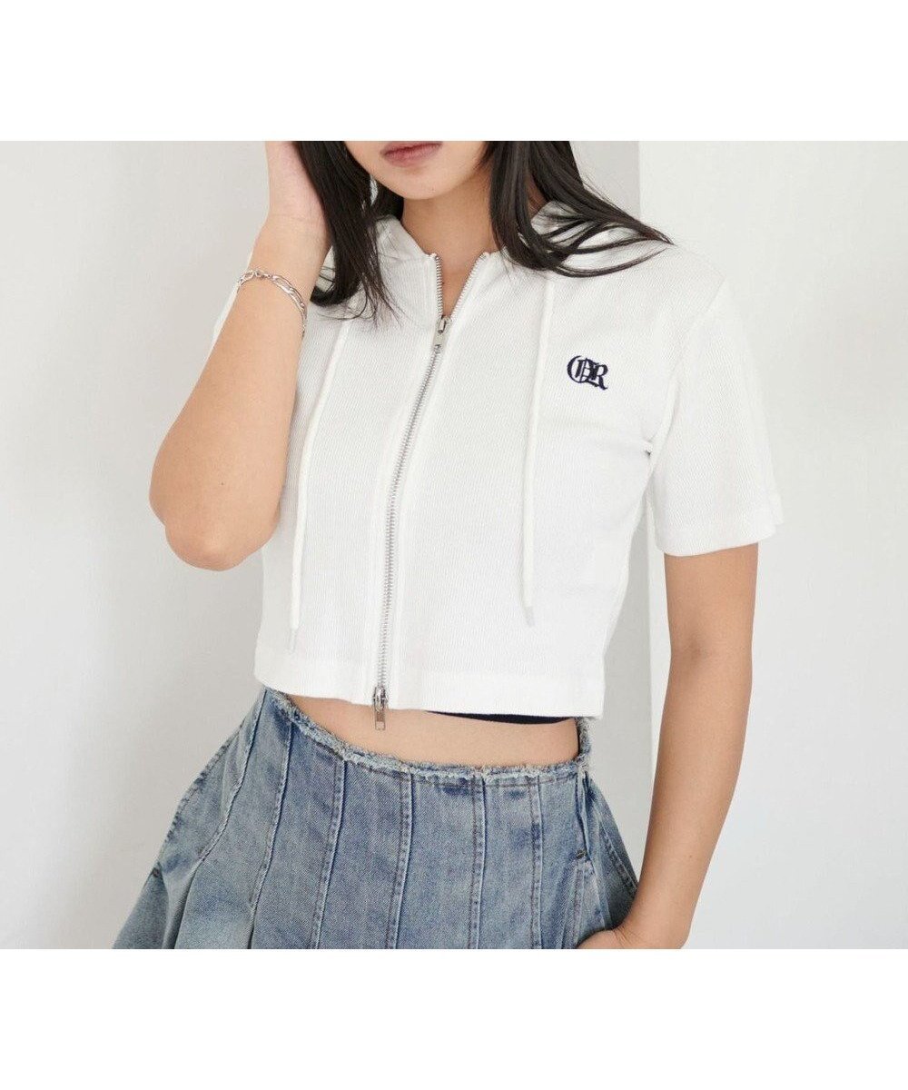 【ウィゴー/WEGO】のリブハンソデジップパーカー インテリア・キッズ・メンズ・レディースファッション・服の通販 founy(ファニー) 　ファッション　Fashion　レディースファッション　Ladies' Fashion Online　トップス・カットソー　Tops/Tshirt　シャツ/ブラウス　Shirts/Blouses　パーカ　Sweats　ロング / Tシャツ　T-Shirts　カットソー　Cut and Sewn　インナー　Inner　春　Spring　カットソー　Cut And Sew　キャミ　Cami　スマホ　Smartphone　タンク　Tank　トレンド　Trend　ハーフ　Half　半袖　Short Sleeve　ロング　Long　S/S・春夏　Ss・Spring/Summer　おすすめ　Recommend　夏　Summer　ホワイト|ID: prp329100004489076 ipo3291000000032288657